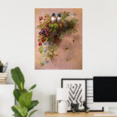 Poster Vintage Paul-De-Longpre Oiseaux et abeilles (Bureau à domicile)