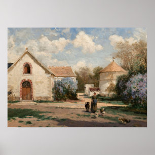 Poster Vintage Pays Antique Cottage