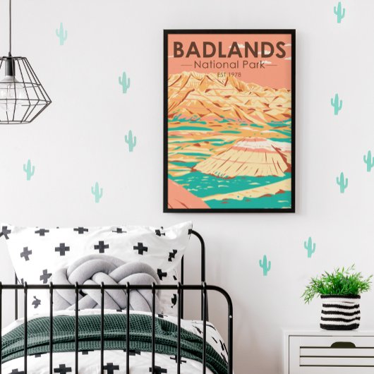 Poster vintage paysager du parc national des Badla