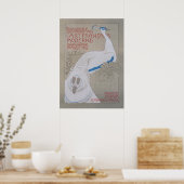 Poster vintage Peacock blanc (Cuisine)