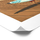 Poster Vintage Père Noël Cruz Californie (Coin)