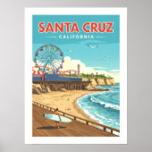 Poster Vintage Père Noël Cruz Californie (Devant)