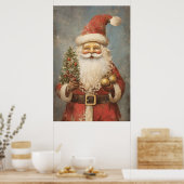 Poster vintage Père Noël en détresse (Cuisine)