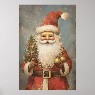 Poster vintage Père Noël en détresse