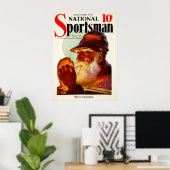 Poster Vintage Père Noël Fumeur de tuyaux Hunter (Bureau à domicile)