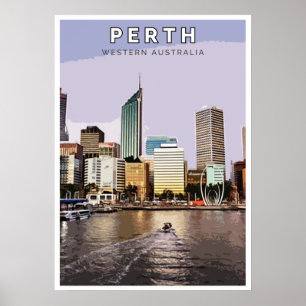 Poster vintage - Perth, Australie occidentale