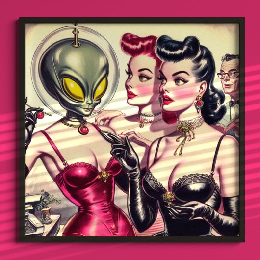 Poster Vintage Petite Pâte Sci-Fi Girls
