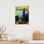 Poster Vintage Philadelphie Travel (Cuisine)