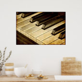 Poster vintage Piano Keys (Cuisine)