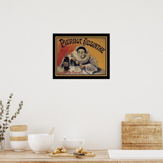 Poster Vintage Pierrot-Absinthe (Cuisine)