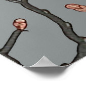 Poster Vintage Pink and Gray Blossom Pattern (Coin)