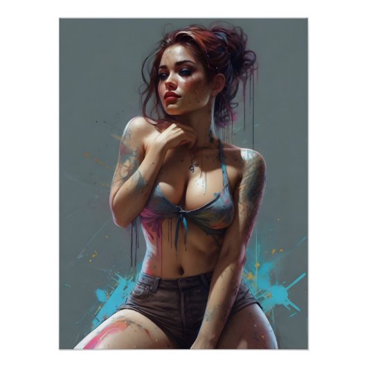 Poster Vintage PinUp Sexy Calendar 2024 Daily Planner (Devant)