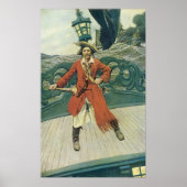 Poster Vintage Pirates, capitaine Keitt par Howard Pyle (Devant)