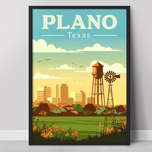 Poster Vintage Plano Texas