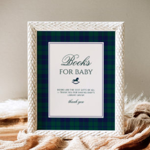 Poster Vintage Polo Rocking Horse Plaid Livres pour bébé