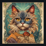Poster Vintage Pop Art Louis Wain style rétro<br><div class="desc">Vintage Pop Art Louis Wain style rétro</div>