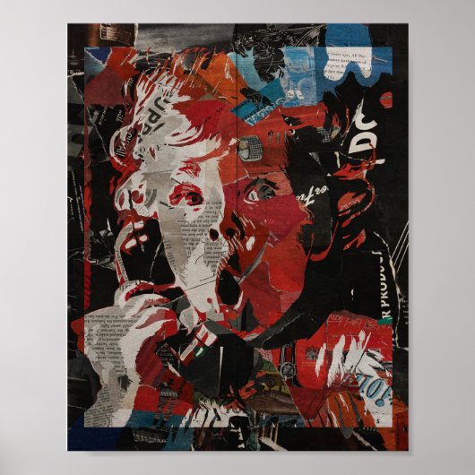 Poster Vintage Pop Art Portrait baby call (Devant)