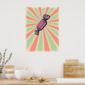 Poster Vintage Pop Art Wrapped Candy (Cuisine)