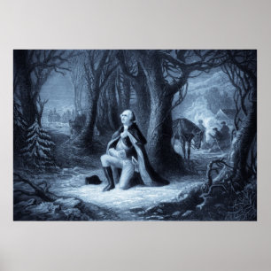 Poster Vintage Portrait of George Washington Praying
