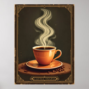 Poster vintage pour café