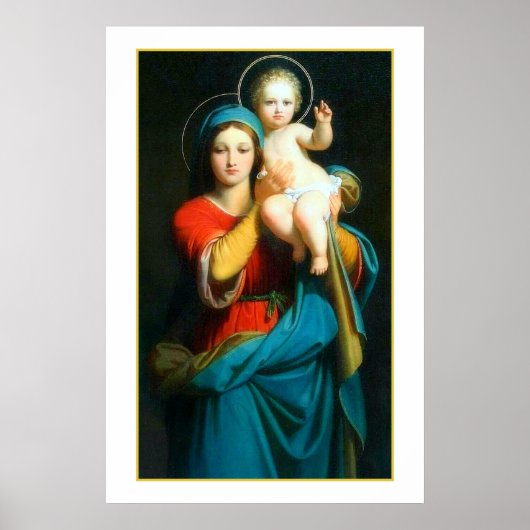 POSTER vintage POUR ENFANTS MADONNA ET CHRIST (Devant)