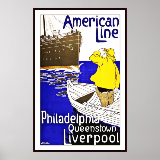 Poster vintage Print Philadelphia Queenstown Large (Devant)
