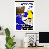 Poster vintage Print Philadelphia Queenstown Large (Bureau à domicile)