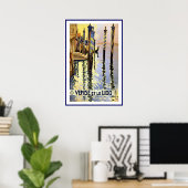 Poster vintage Print Venise Et Le Lido Italie (Bureau à domicile)