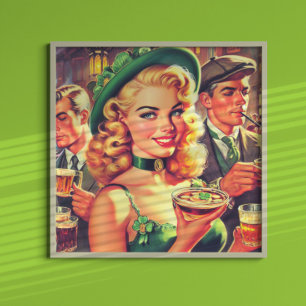 Poster Vintage Pub Irish Girl