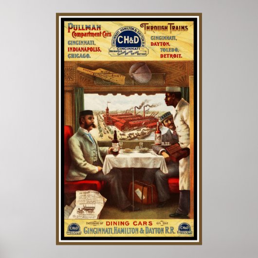 Poster vintage Pullman-trein eetzalen (Voorkant)