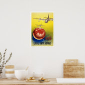 Poster Vintage, Quantas-Empire Airways (Cuisine)