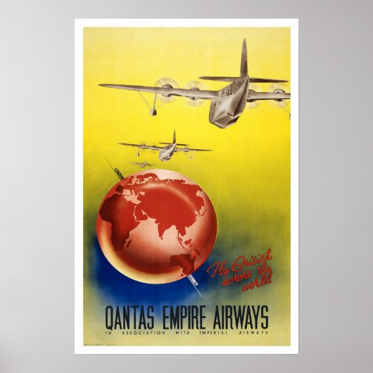 Poster Vintage, Quantas-Empire Airways (Devant)