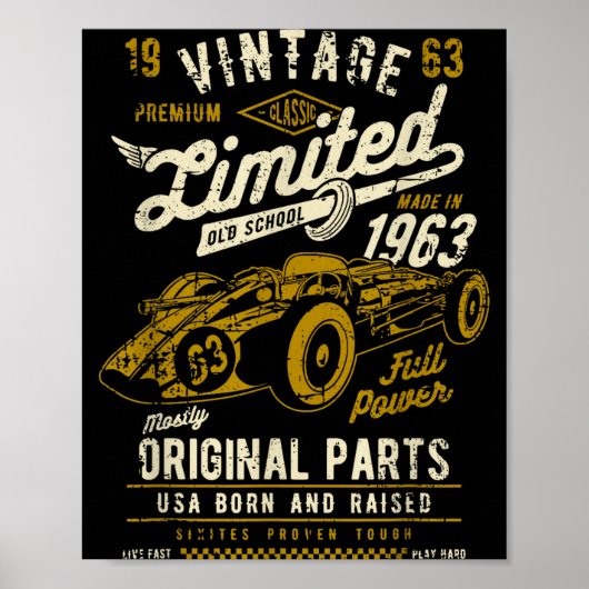 Poster Vintage Race Car Design  (Devant)
