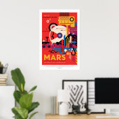 Poster Vintage Red Planet Mars Space Travel (Bureau à domicile)