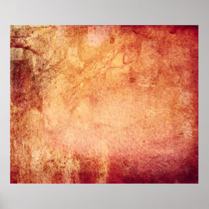 Poster Vintage red yellow orange retro