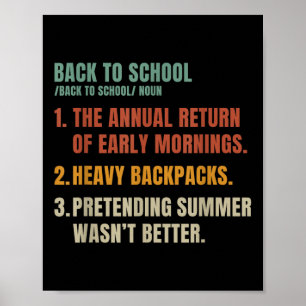 Poster Vintage Retour À La Définition De L'École Enseigna