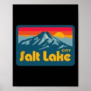 Poster Vintage Rétro Années 70 80 Salt Lake City Utah Mon