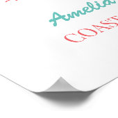 Poster Vintage Retro Beach Bachelorette Party Customisé (Coin)