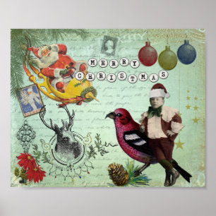 Poster vintage Retro Christmas Collage