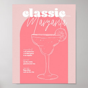 Poster Vintage Retro Inspecred Classic Margarita Recipe P