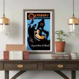 Poster Vintage Retro Octobre's A good time to read