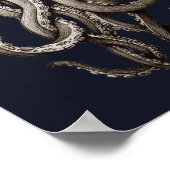 Poster Vintage Retro Plongée Octopus Graphisme (Coin)