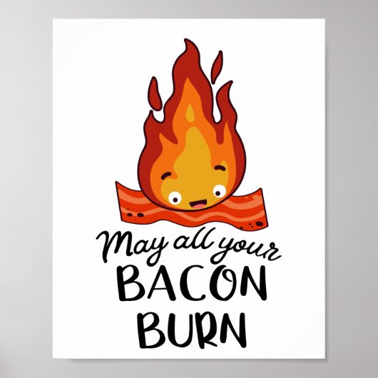 Poster Vintage Retro Puissent Toutes Votre Bacon Brûler (Devant)