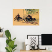 Poster vintage rétro Race Art déco (Bureau à domicile)