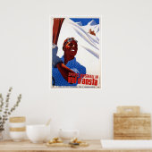 Poster Vintage rétro sports d'hiver italiens (Cuisine)