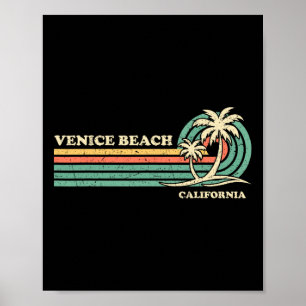 Poster Vintage Retro Summer Vacances California Venice Be