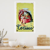 Poster Vintage rétro Turin Torino Voyage italien (Cuisine)