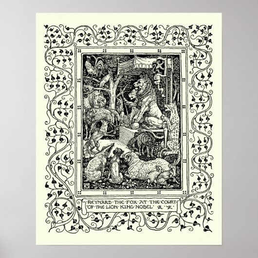 Poster Vintage Reynard Le Renard par Walter Crane (Devant)