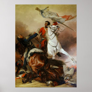 Poster Vintage Richard Ansdell Le Combat Pour Le Standard