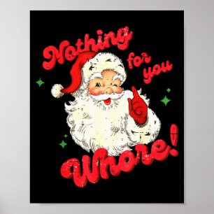 Poster Vintage Rien Pour Toi Drôle Père Noël Noël